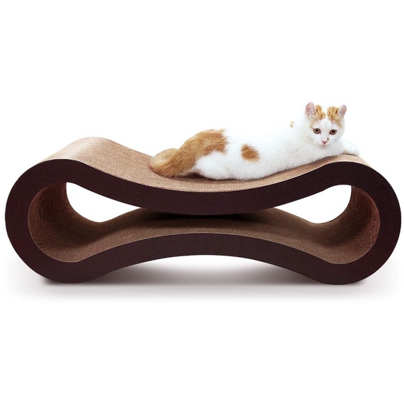 Cat Scratcher Cardboard Bed Furniture Protector Infinity Shape Curved NEW - Picture 1 of 4